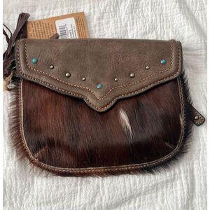 Tony Lama Western Brindle Cowhide Hair Wristlet Wallet NEW NWT